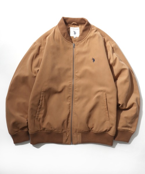 U.S. POLO ASSN.(ユーエスポロアッスン)の「U.S. POLO ASSN./ユーエスポロアッスン Batting Rib Blouson/オーバーサイズ 中綿 ファイバーダウン ショート丈 リブブルゾン/MA-1ジャケット/レディース メンズ(ブルゾン・メンズ・ライトブラウン/ブラック/カーキ・M/L/LL)」の14枚目の写真