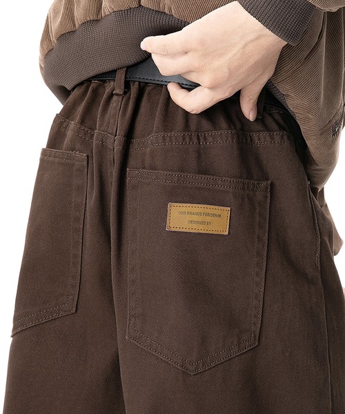 CORPUS TOKYO(コーパス トーキョー)の「バックパッチワイドツイルパンツ(チノパンツ・メンズ・アイボリー/ブラック/ブラウン・1/2/4/3)」の3枚目の写真