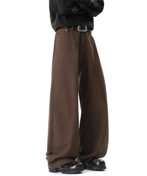 CORPUS TOKYO(コーパス トーキョー)の「バックパッチワイドツイルパンツ(チノパンツ・メンズ・アイボリー/ブラック/ブラウン・1/2/4/3)」の5枚目の写真