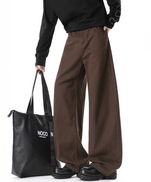 CORPUS TOKYO(コーパス トーキョー)の「バックパッチワイドツイルパンツ(チノパンツ・メンズ・アイボリー/ブラック/ブラウン・1/2/4/3)」の7枚目の写真