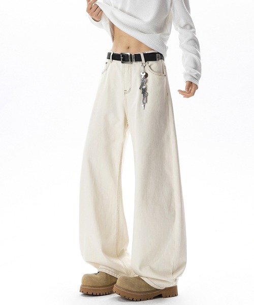 CORPUS TOKYO(コーパス トーキョー)の「バックパッチワイドツイルパンツ(チノパンツ・メンズ・アイボリー/ブラック/ブラウン・1/2/4/3)」の11枚目の写真