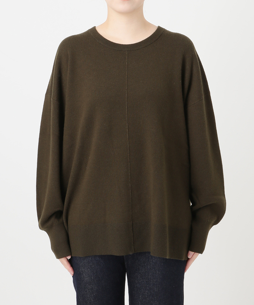 SLOBE IENA(スローブイエナ)の「《WEB限定カラーあり/》ウォッシャブルスムースクルーネックプルオーバー(ニット/セーター・レディース・ネイビー/チャコールグレー/レッド/カーキ・FREE)」の8枚目の写真