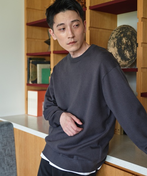 URBAN RESEARCH DOORS(アーバンリサーチドアーズ)の「『UR TECH』200日ニット クルーネック(ニット/セーター・メンズ・グレー/チャコールグレー/ブラウン系その他/ロイヤルブルー・LARGE/X-LARGE/MEDIUM)」の2枚目の写真
