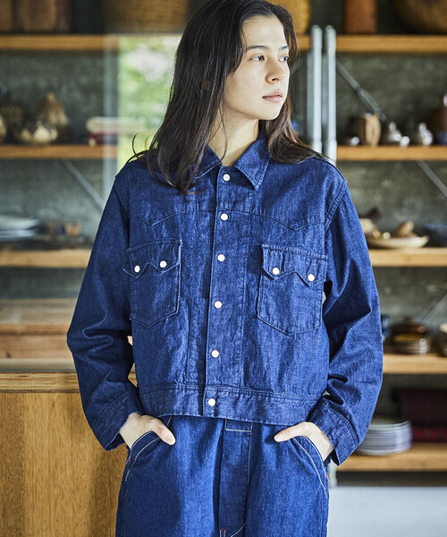 orSlow(オアスロウ)の「orSlow | SHORT WESTERN SHIRT JACKET WOMEN(デニムジャケット・レディース・インディゴブルー・2/1)」の10枚目の写真