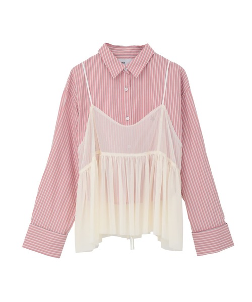 CONVERSE TOKYO（コンバーストウキョウ）の「TULLE CAMISOLE AND BLOUSE（シャツ/ブラウス・レディース・グレー/ブルー/ブラック・FREE）」の2枚目の写真