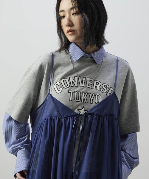 CONVERSE TOKYO（コンバーストウキョウ）の「TULLE CAMISOLE AND BLOUSE（シャツ/ブラウス・レディース・グレー/ブルー/ブラック・FREE）」の4枚目の写真