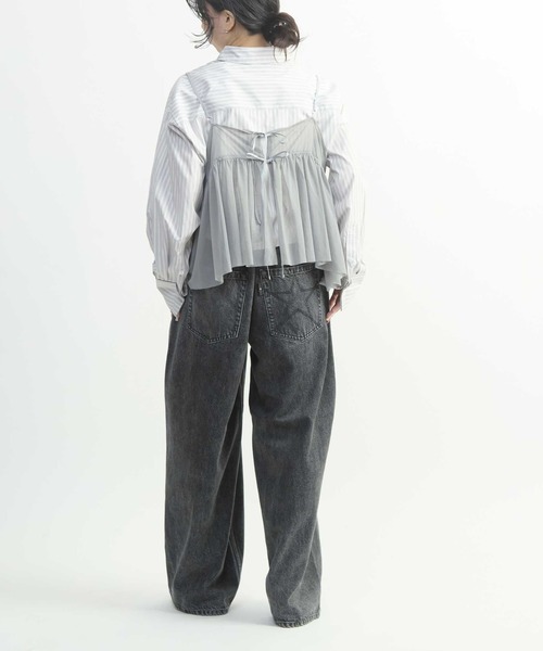 CONVERSE TOKYO（コンバーストウキョウ）の「TULLE CAMISOLE AND BLOUSE（シャツ/ブラウス・レディース・グレー/ブルー/ブラック・FREE）」の7枚目の写真