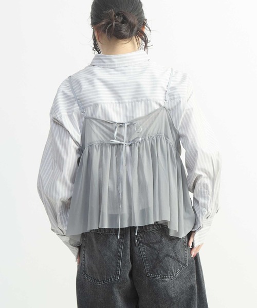 CONVERSE TOKYO（コンバーストウキョウ）の「TULLE CAMISOLE AND BLOUSE（シャツ/ブラウス・レディース・グレー/ブルー/ブラック・FREE）」の8枚目の写真