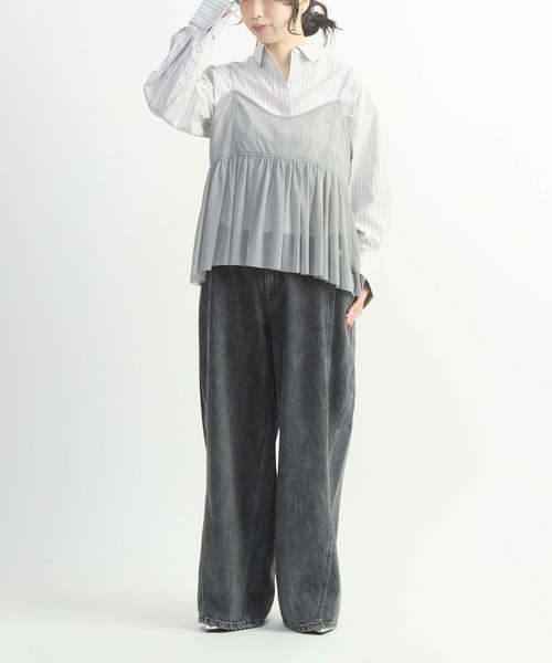 CONVERSE TOKYO（コンバーストウキョウ）の「TULLE CAMISOLE AND BLOUSE（シャツ/ブラウス・レディース・グレー/ブルー/ブラック・FREE）」の10枚目の写真