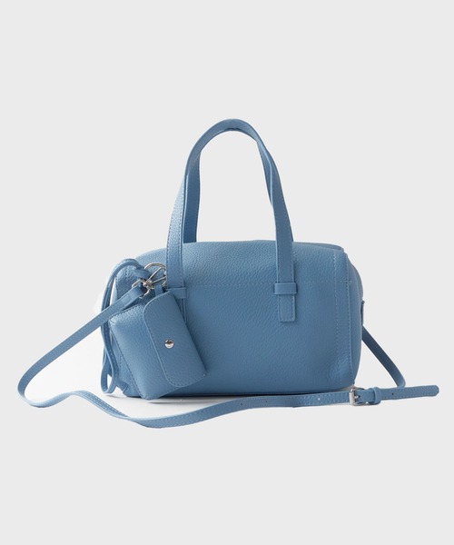 UNSTOA(アンストア)の「2way Embossed Handbag with Mini Pouch 秋服 冬服(ショルダーバッグ・レディース・ブルー/グレー/アイボリー/ブラック・FREE)」の4枚目の写真