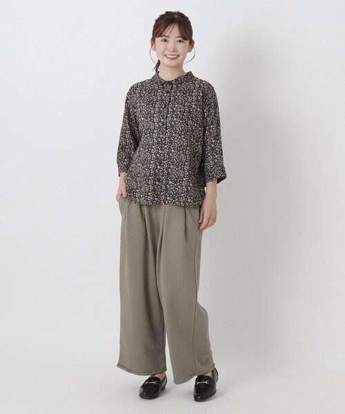 one'sterrace（ワンズテラス）の「裏毛カットソー ウエストタックパンツ（その他パンツ・レディース・ブラック系8/ブラウン系8・02）」の14枚目の写真