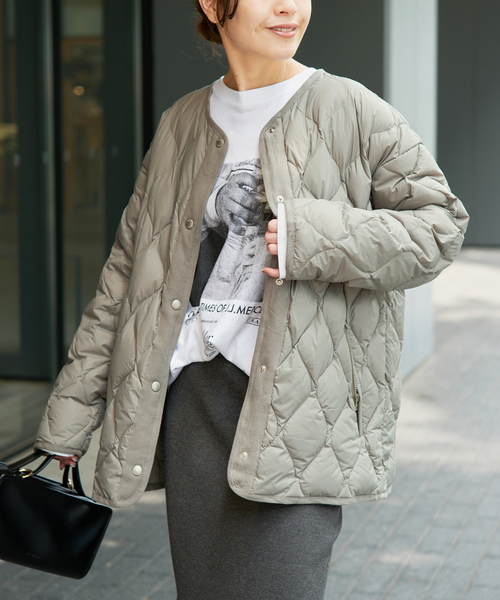 Spick & Span(スピックアンドスパン)の「《別注 / 追加》TAION / タイオン *Spick キルティングブルゾン(その他アウター・レディース・ベージュ/ライトグリーン/ブラウン系その他/ブラック・FREE)」の4枚目の写真