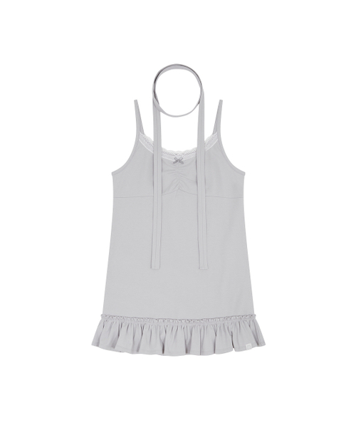TUOMIO（トゥオミオ）の「SCARF FRILL SLEEVELESS [LIGHT GREY]（Tシャツ/カットソー・レディース・その他・F）」の2枚目の写真