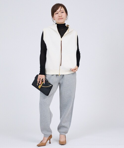DESIGNWORKS（デザインワークス）の「【一部店舗限定】【セットアップ対応】接結ダブルフェイスジョガーパンツ（その他パンツ・レディース・グレー/ブラック/オフホワイト・フリー）」の16枚目の写真