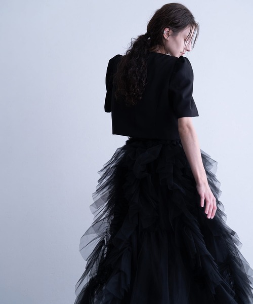 atlo(アトロ)の「ジェリーフィッシュ セットドレス パーティードレス セレモニー ミモレ丈&袖あり 結婚式二次会 フォーマル お呼ばれ オケージョンドレス 同窓会成人式(ドレス・レディース・ブラック/ライトブルー/アイボリー・L/M/S)」の12枚目の写真