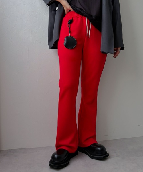 bohmal(ボマール)の「選べる丈ポンチフレアパンツ(その他パンツ・レディース・レッド/ブラウン/ブラック・MEDIUM/TALL/MEDIUM)」の1枚目の写真