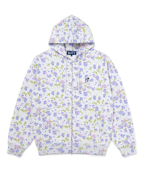 BOTT(ボット)の「BoTT / ボット FLOWER ZIP HOODIE(パーカー・メンズ・グレー/ブラック・SMALL/MEDIUM)」の1枚目の写真