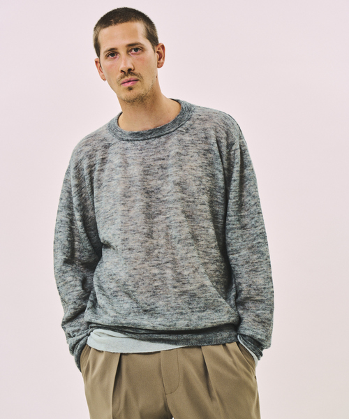 crepuscule(クレプスキュール)の「crepuscule / クレプスキュール W/G Mohair Mix Reversible P/O(ニット/セーター・メンズ・ブラック/チャコールグレー・1/2)」の2枚目の写真