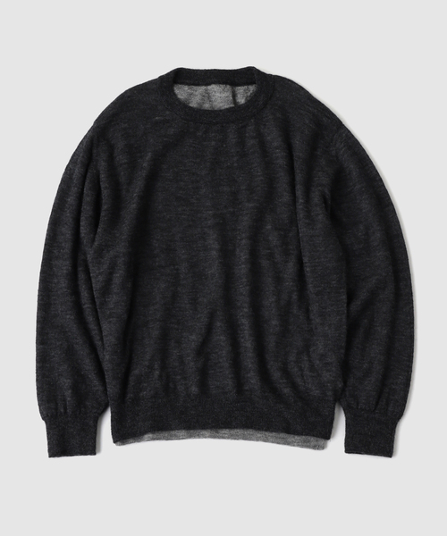 crepuscule(クレプスキュール)の「crepuscule / クレプスキュール W/G Mohair Mix Reversible P/O(ニット/セーター・メンズ・ブラック/チャコールグレー・1/2)」の1枚目の写真