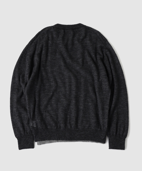 crepuscule(クレプスキュール)の「crepuscule / クレプスキュール W/G Mohair Mix Reversible P/O(ニット/セーター・メンズ・ブラック/チャコールグレー・1/2)」の5枚目の写真