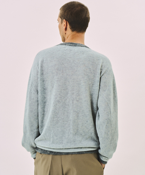 crepuscule(クレプスキュール)の「crepuscule / クレプスキュール W/G Mohair Mix Reversible P/O(ニット/セーター・メンズ・ブラック/チャコールグレー・1/2)」の8枚目の写真