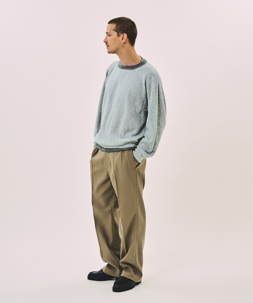 crepuscule(クレプスキュール)の「crepuscule / クレプスキュール W/G Mohair Mix Reversible P/O(ニット/セーター・メンズ・ブラック/チャコールグレー・1/2)」の6枚目の写真