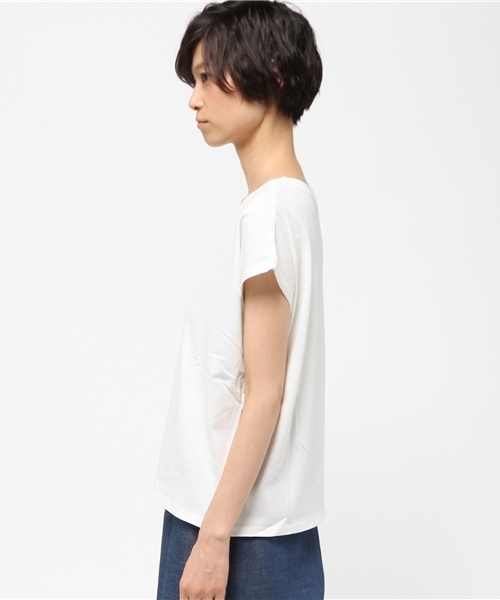 VENCEEXCHANGE（ヴァンスエクスチェンジ）の「ベーシックスリットTシャツ（Tシャツ/カットソー・レディース・ブラック/ホワイト/ネイビー・MEDIUM）」の5枚目の写真