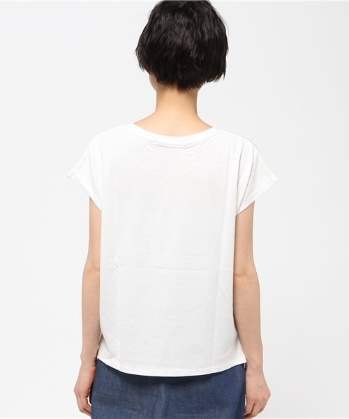 VENCEEXCHANGE（ヴァンスエクスチェンジ）の「ベーシックスリットTシャツ（Tシャツ/カットソー・レディース・ブラック/ホワイト/ネイビー・MEDIUM）」の6枚目の写真