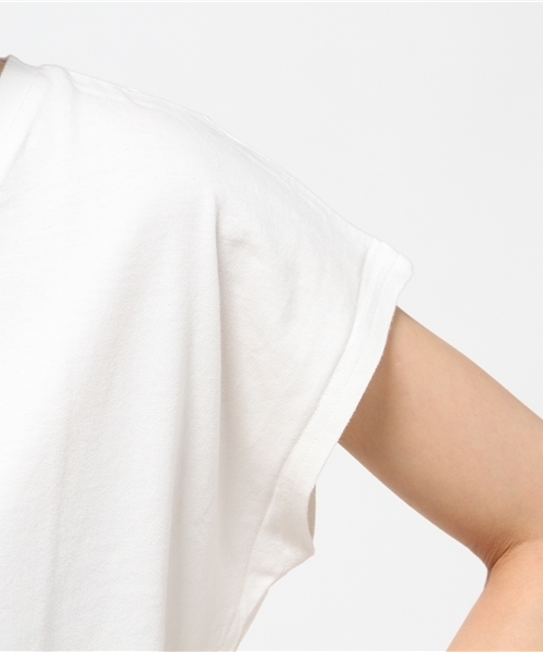 VENCEEXCHANGE（ヴァンスエクスチェンジ）の「ベーシックスリットTシャツ（Tシャツ/カットソー・レディース・ブラック/ホワイト/ネイビー・MEDIUM）」の8枚目の写真