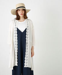 MOUSSY | LACE COMBI CHIFFON GOWN F(カーディガン/ボレロ)