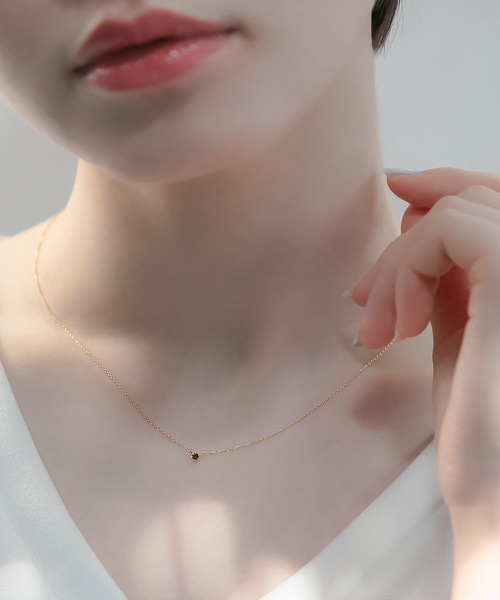 Phoebe（フィービィー）の「<ラストワン>【K10】プチオパールネックレス（ネックレス・レディース・クリア/レッド/ホワイト/ブルー/グリーン/ブラウン/クリアブルー・FREE）」の3枚目の写真