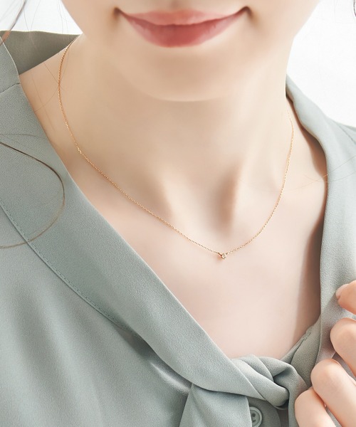 Phoebe（フィービィー）の「<ラストワン>【K10】プチオパールネックレス（ネックレス・レディース・クリア/レッド/ホワイト/ブルー/グリーン/ブラウン/クリアブルー・FREE）」の2枚目の写真