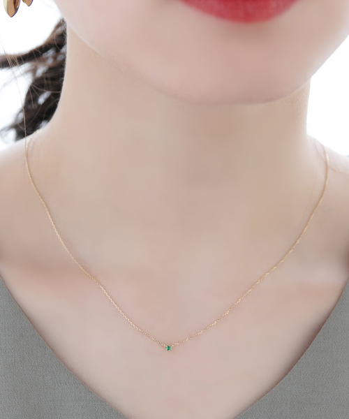 Phoebe（フィービィー）の「<ラストワン>【K10】プチオパールネックレス（ネックレス・レディース・クリア/レッド/ホワイト/ブルー/グリーン/ブラウン/クリアブルー・FREE）」の4枚目の写真