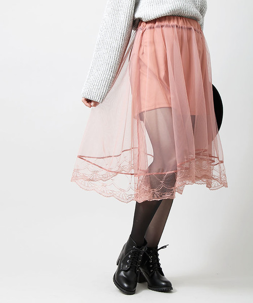 Wego ウィゴー の Wego シアーチュールヘムラインスカート スカート Wear