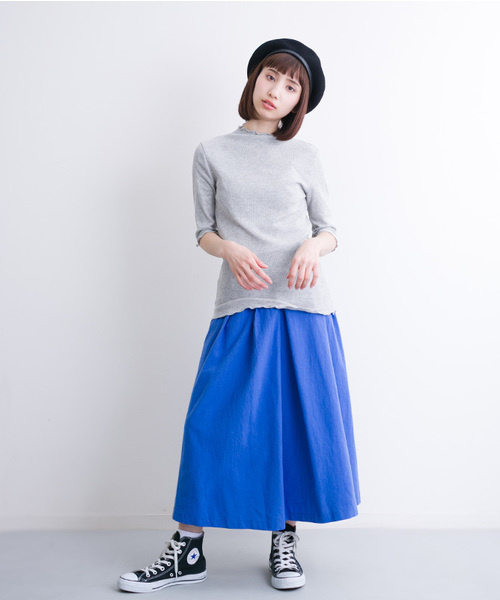 MERLOT(メルロー)の「フリルハイネックリブトップス1029(Tシャツ/カットソー・レディース・オフホワイト/グレー/ブラック/ピンク・FREE)」の15枚目の写真