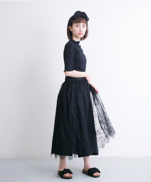 MERLOT(メルロー)の「フリルハイネックリブトップス1029(Tシャツ/カットソー・レディース・オフホワイト/グレー/ブラック/ピンク・FREE)」の16枚目の写真