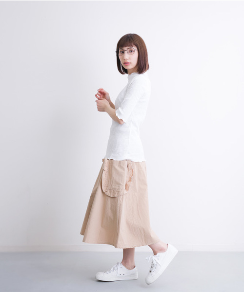 MERLOT(メルロー)の「フリルハイネックリブトップス1029(Tシャツ/カットソー・レディース・オフホワイト/グレー/ブラック/ピンク・FREE)」の17枚目の写真