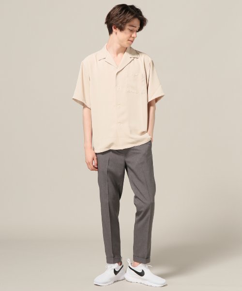 417 EDIFICE（フォーワンセブンエディフィス）の「◇ポリエステルツイル オープンカラーシャツ（シャツ/ブラウス・メンズ・ベージュ/ネイビー/カーキ・SMALL/LARGE/MEDIUM）」の10枚目の写真