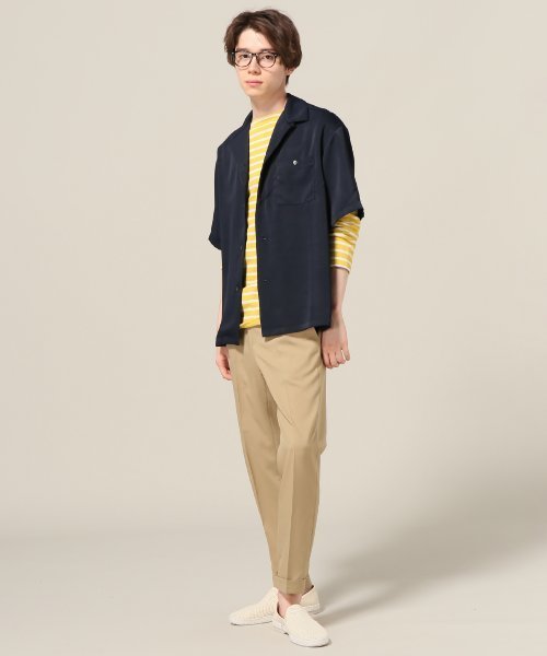 417 EDIFICE（フォーワンセブンエディフィス）の「◇ポリエステルツイル オープンカラーシャツ（シャツ/ブラウス・メンズ・ベージュ/ネイビー/カーキ・SMALL/LARGE/MEDIUM）」の12枚目の写真