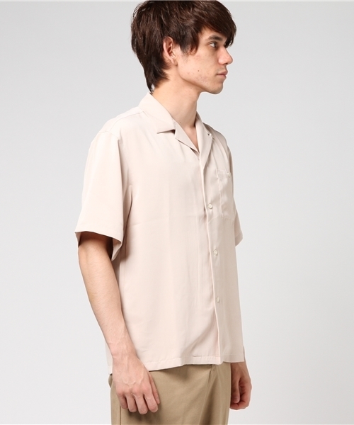 417 EDIFICE（フォーワンセブンエディフィス）の「◇ポリエステルツイル オープンカラーシャツ（シャツ/ブラウス・メンズ・ベージュ/ネイビー/カーキ・SMALL/LARGE/MEDIUM）」の4枚目の写真