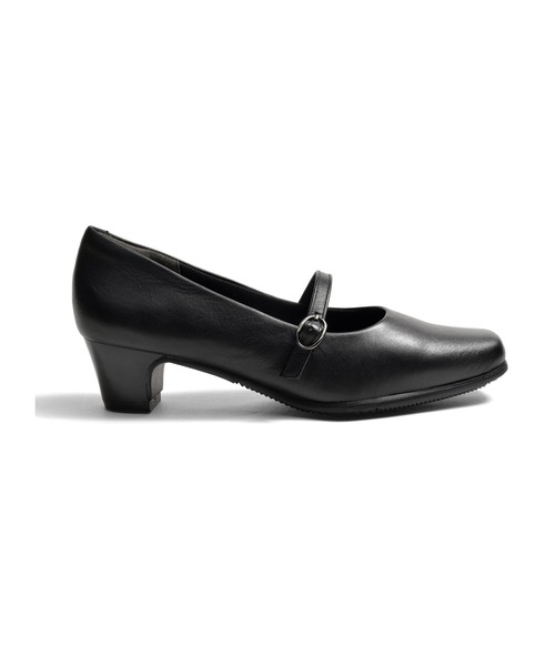 LUGG NAGG(ラグナグ)の「【Le son/ル ソン】牛革 カウレザーワンストラップスクエアパンプス(パンプス・レディース・ブラック・21.5/22/26/25/22.5/24/23.5/24.5/23/25.5)」の5枚目の写真