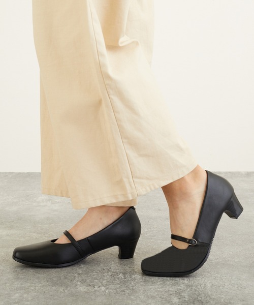 LUGG NAGG(ラグナグ)の「【Le son/ル ソン】牛革 カウレザーワンストラップスクエアパンプス(パンプス・レディース・ブラック・21.5/22/26/25/22.5/24/23.5/24.5/23/25.5)」の11枚目の写真