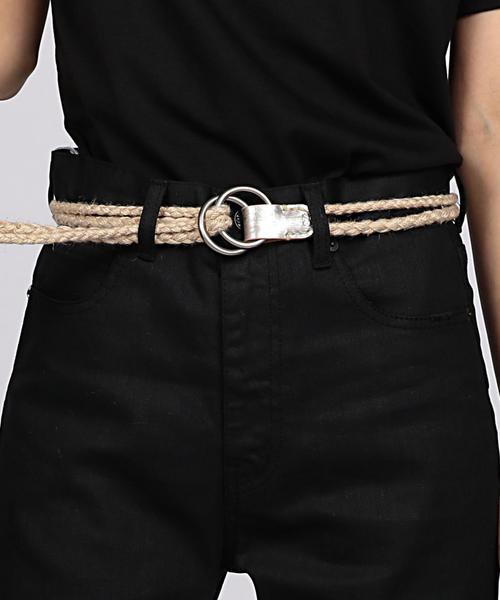 MASTER&Co（マスターアンドコー）の「MASTER＆Co.（マスターアンドコー） ダブルリングベルト ◆（ベルト・レディース・ブラック/シルバー・FREE）」の7枚目の写真