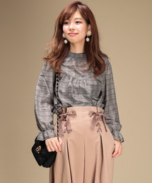 natural couture | グレンチェックシャーリングプチハイブラウス(シャツ/ブラウス)