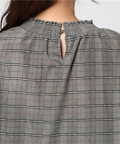 natural couture（ナチュラルクチュール）の「グレンチェックシャーリングプチハイブラウス（シャツ/ブラウス・レディース・ブラウン/グレー・FREE）」の6枚目の写真