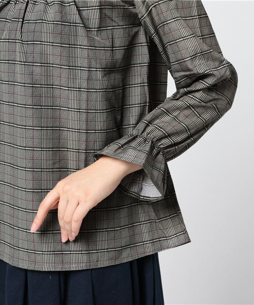 natural couture（ナチュラルクチュール）の「グレンチェックシャーリングプチハイブラウス（シャツ/ブラウス・レディース・ブラウン/グレー・FREE）」の7枚目の写真