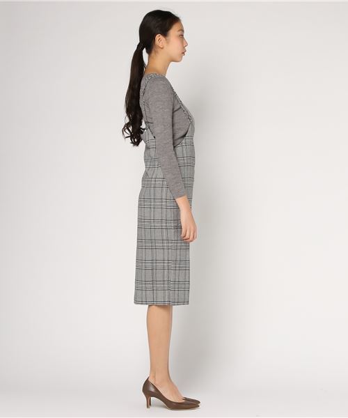 KOBE LETTUCE（コウベレタス）の「細ストラップでレディらしく華奢見せ！バッククロス細ストラップジャンパースカート/レディースボトムス[M2001]神戸レタス（スカート・レディース・ブラック/パープル/キャメル/チェック・FREE）」の11枚目の写真