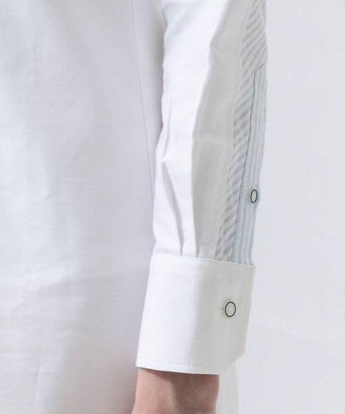 koe×THOM BROWN 　ホワイト ノースリーブ シャツワンピース koe×THOM BROWN ホワイト ノースリーブ シャツワンピース - メルカリ