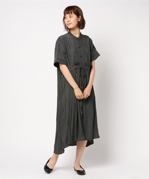minius（ミニウス）の「ウエストシャーリングワンピース（ワンピース・レディース・カーキ/グレー/ブラック・MEDIUM）」の2枚目の写真