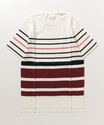 14GGミラノリブパネルボーダーニット